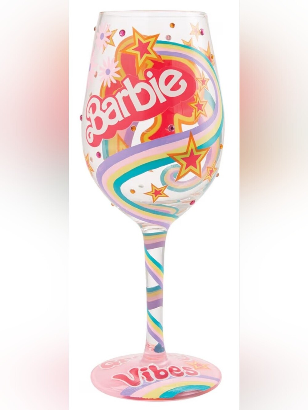 Lolita Barbie The Original Fashionista Groovy Vibes Stemmed Wine Glass NIB